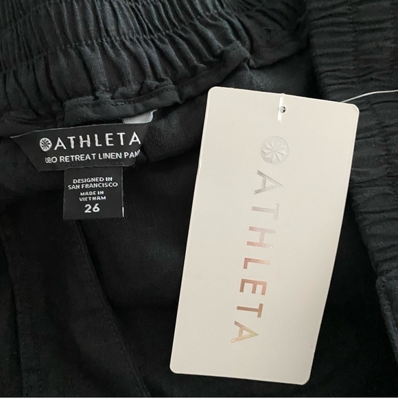 NWT Athleta Cabo Retreat Linen Pant Black size 26 - Picture 3 of 9